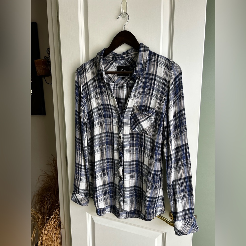 Rails Hunter Plaid Shirt Ultra Soft Flannel  Blue White Women’s S